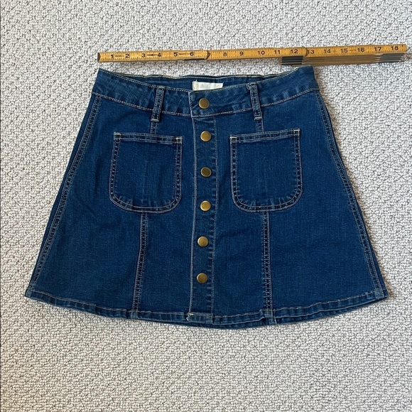 Altar'd State Blue Denim Mini Skirt - Picture 2 of 5